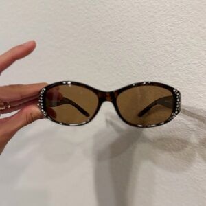 Disney Brown Tortoiseshell Oval Sunglasses with Decorative Rhinestones